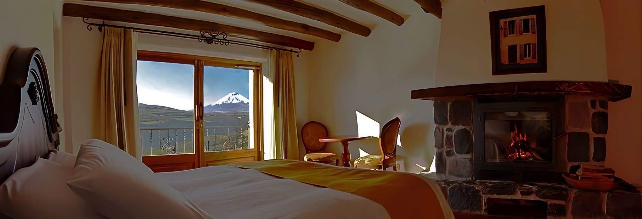 Habitación con vista al Cotopaxi y al paisaje andino